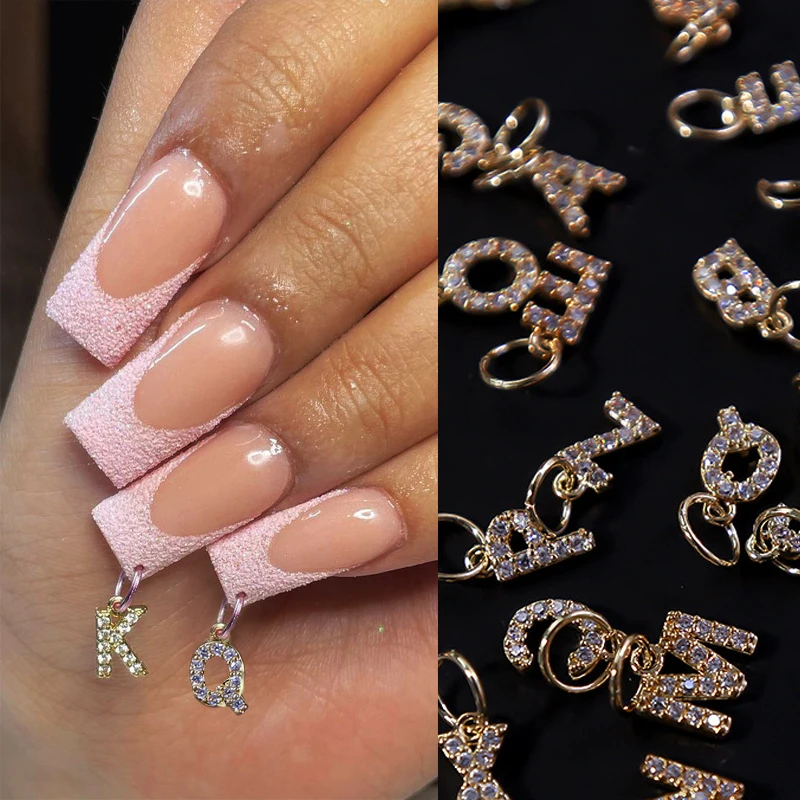 

26 букв циркона модные пирсинг ногтей искусственная кожа золотой алфавит сплав украшения для маникюра аксессуары Оптовая продажа Прямая по...