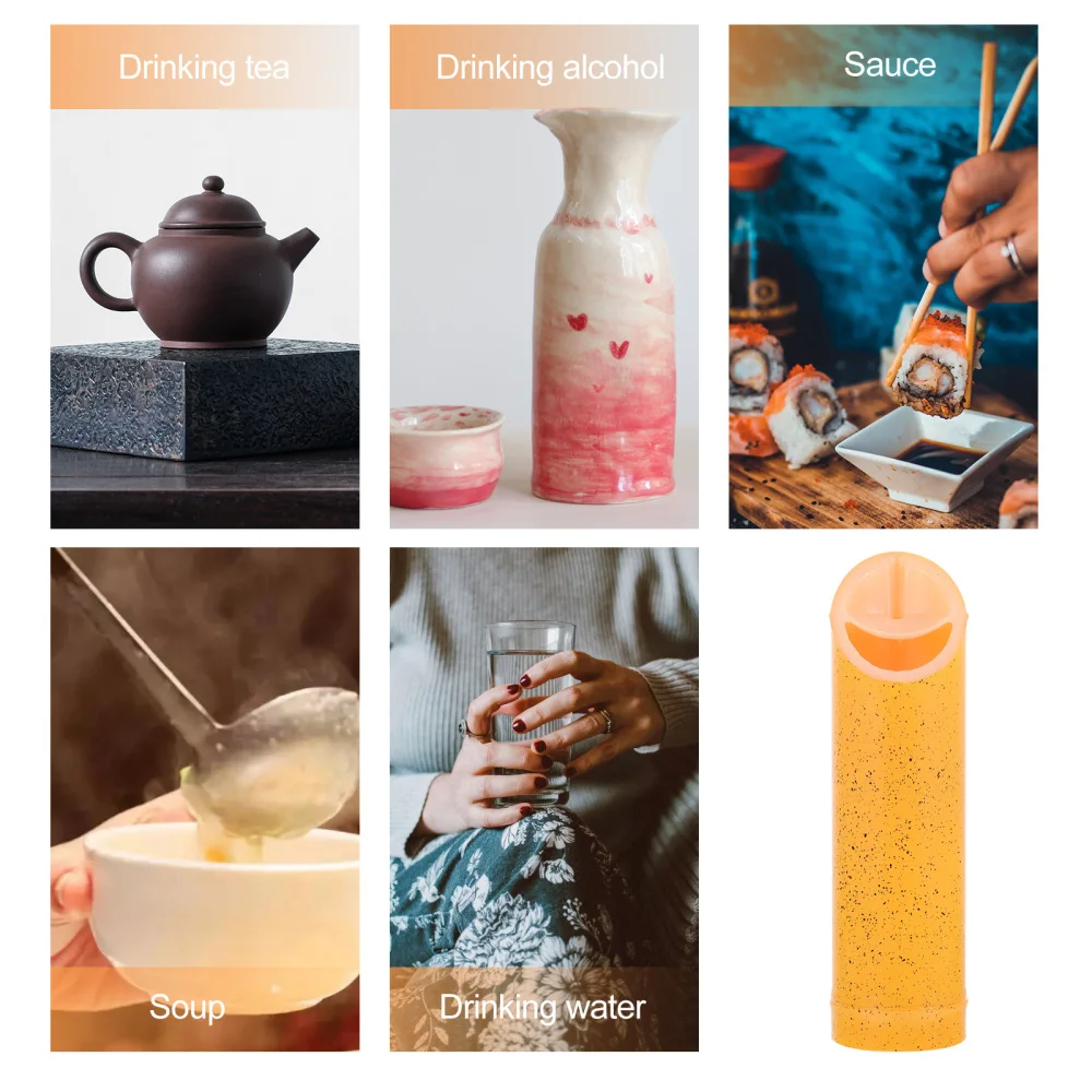 

1pc Oblique Mouth Imitating Bamboo-shaped Sake Pot Vinegar Sauce Container