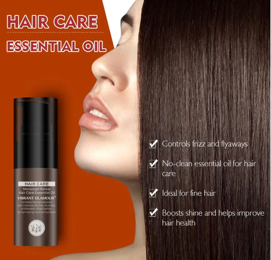 

VIBRANT GLAMOUR Hair Growth Essence Moroccan Essential Oil Liquid Treatment Loss Enhance Smooth Reduce Forks Dryness Hair Care