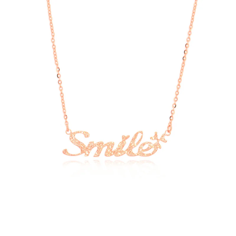 Цепочка с подвеской в виде букв улыбка 18 к|Ожерелья| |