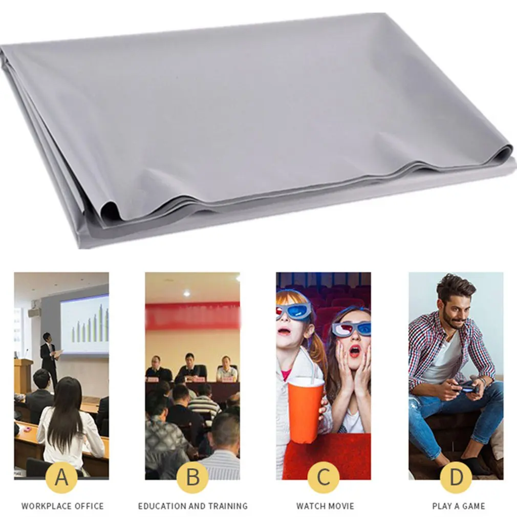

Projector Portable Screen Easy To Fold Anti-light 3D High Definition Projection Durable Screen Home Office