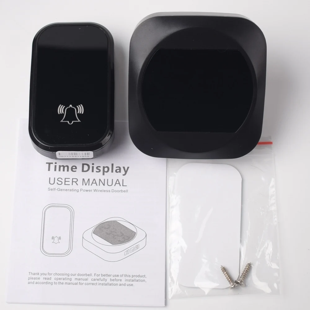 Автономный беспроводной дверной звонок с дисплеем времени 100-240 В переменного