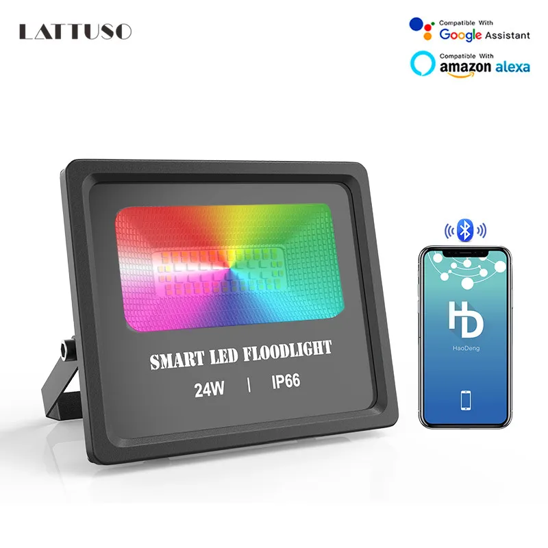 Умный светодиодный прожектор 24 Вт с Bluetooth и приложением для группового