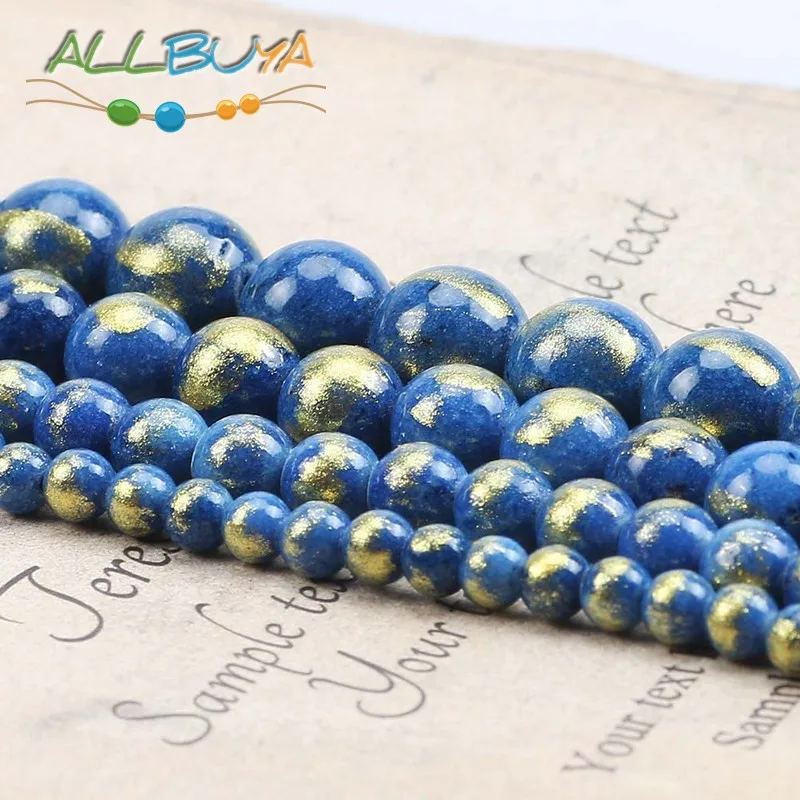4 12 мм голубые лазуритовые бусины из нефрита для изготовления ювелирных изделий