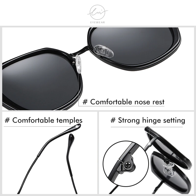 LM 2021 оверсайз Для женщин очки Роскошные поляризованных солнцезащитных очков