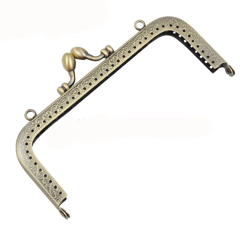10.5-20 cm Square Metal Purse Frame Handle for Clutch Bag Handbag Accessories Making Kiss Clasp Lock Bronze Brass Tone Hardware