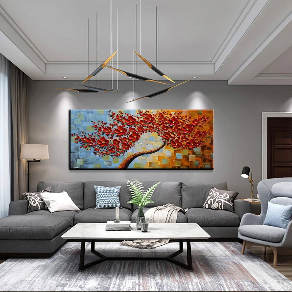 

Handmade 3D Textured Wall Art Painting For Living Room Decor Large Modern Art Abstract Canvas Flower Thick Oil Painting Unframed