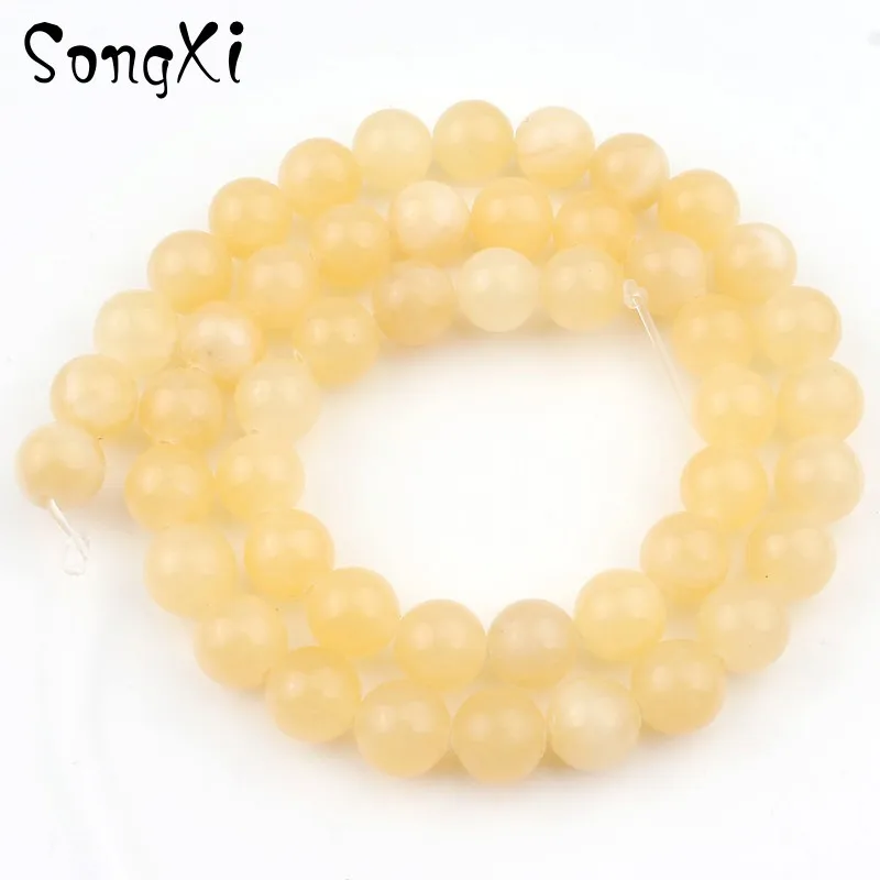 Натуральный камень желтый топазы нефрит круглые бусины 4/6/8/10/12 мм подходящие