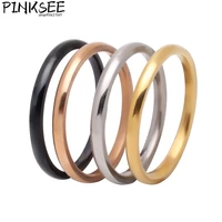 2022 trendy hip hop stainless steel smooth ring female men party anniversary accessories jewelry wholesale
