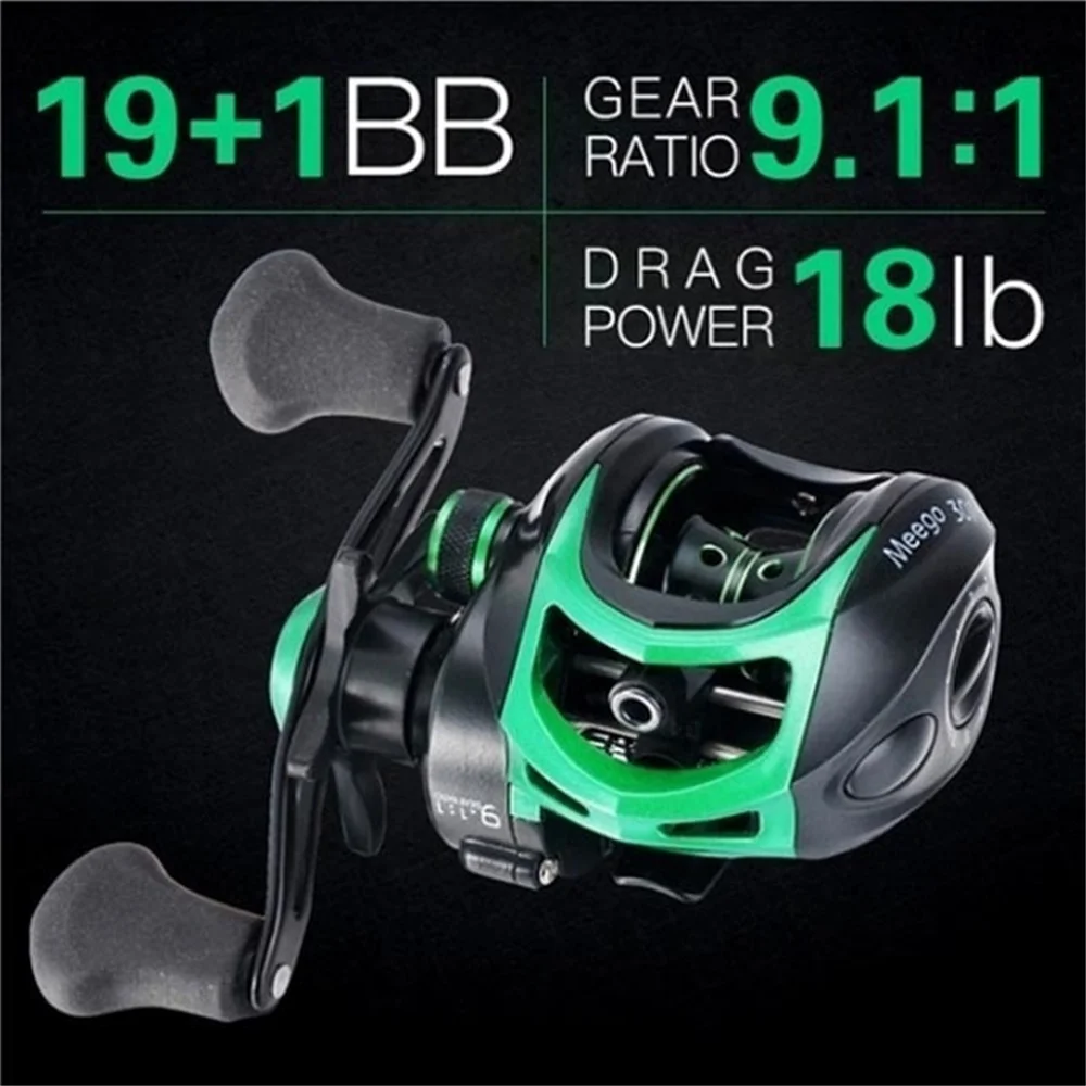 Рыболовная катушка для заброса приманки полностью Металлическая 19 + 1