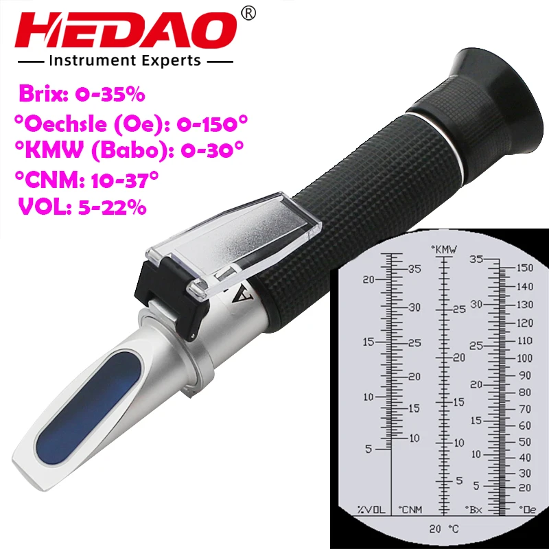 5 в 1 Oechsle рефрактометр со шкалой Брикса 0 35% по шкале 150OE 30KMW 10 37CNM: 22%