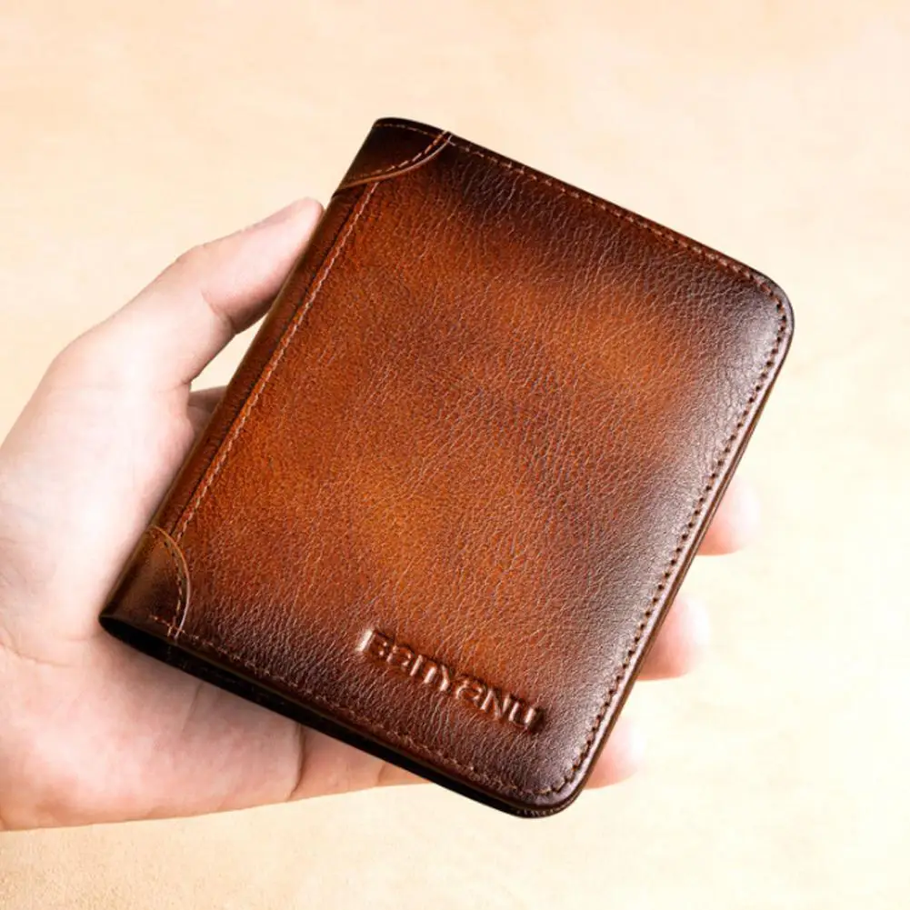 

Fashion High Quality Classic Style Wallet Genuine Leather Men Card Men Male Short Anti-theft Purse Wallet Wallets Holder M5Q1