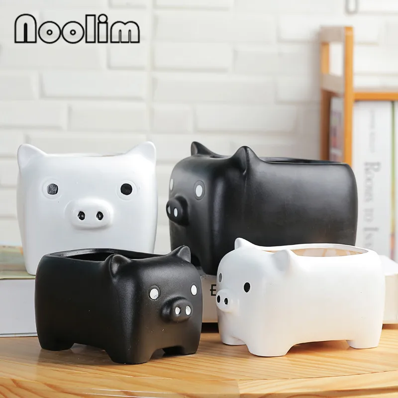 Animal Shape Flower Pot Ceramic Cartoon Cute Planter Nordic Modern Creative Succulents Scindapsus Bonsai Home Garden Decor | Дом и сад