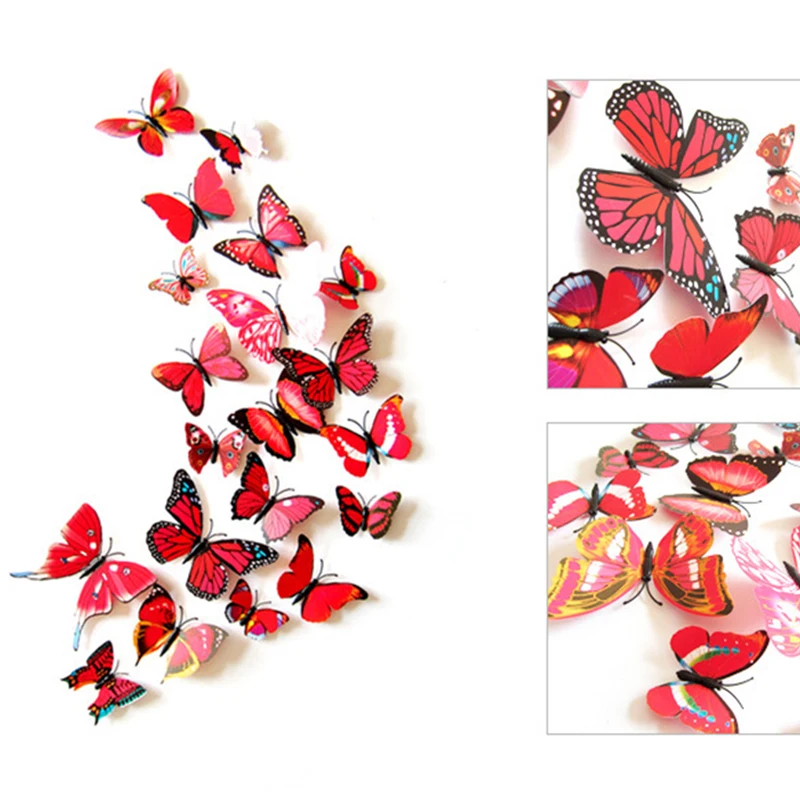 

Butterfly Stickers 3D simulation PCV DIY decoration Brooch magnetic butterfly Living room bedroom refrigerator bookcase