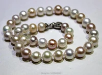 natral multi colors round freshwater pearl necklace 11 11 5mm 18inch and beautiful boxes