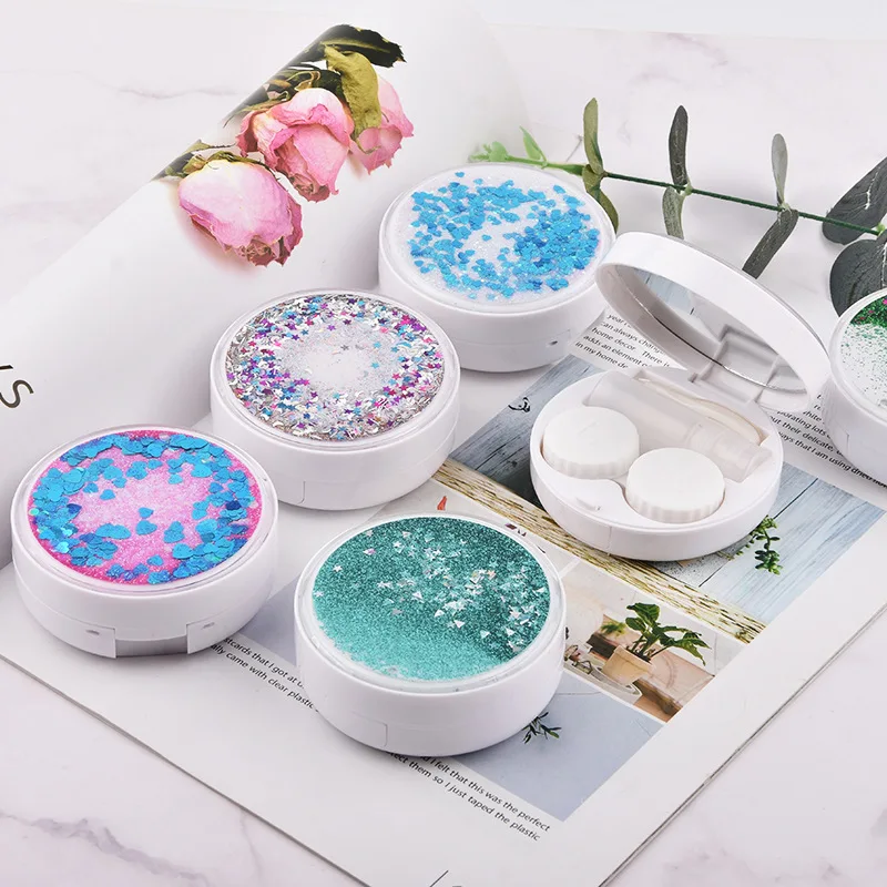 1 шт. цвет звездное небо Звезда Сердце песок контактные линзы коробка очки