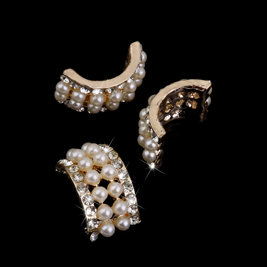 10 шт. Золотая Хрустальная пуговица с жемчужиной и стразами брошь для украшения