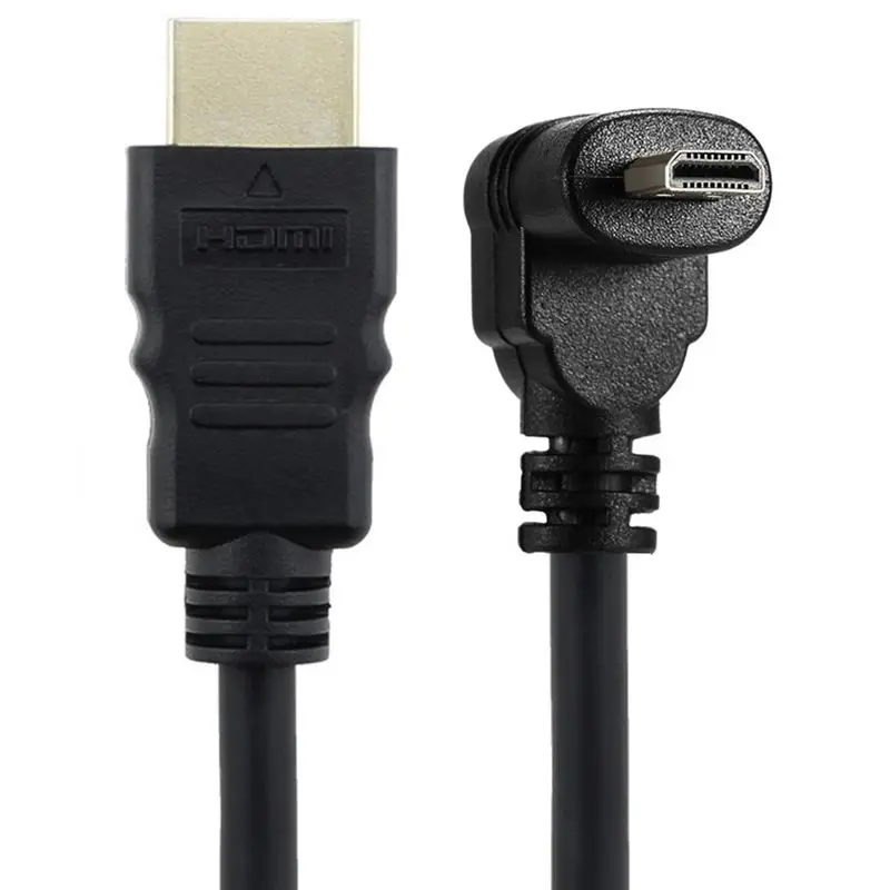 

30 см Micro-HDMI Прямоугольный штекер-HDMI штекер (90 градусов)-Поддержка 4k (тип B)
