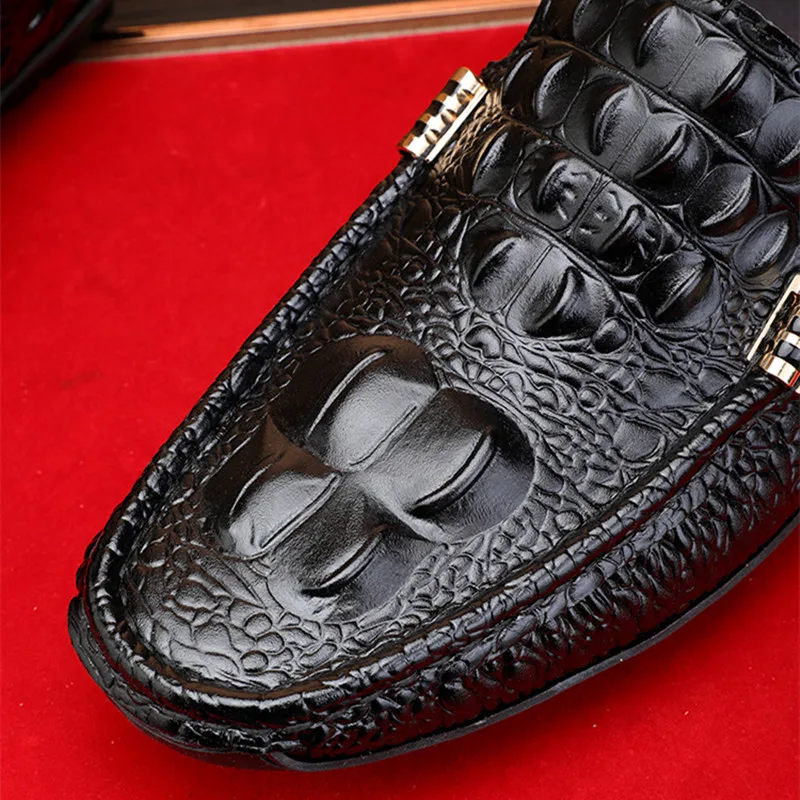 

Italian Fshion Loafers Men shoes Luxury Brand Genuine Leather Men Driving Shoes slip on Casual Driving Shoes flats Moccasins Men
