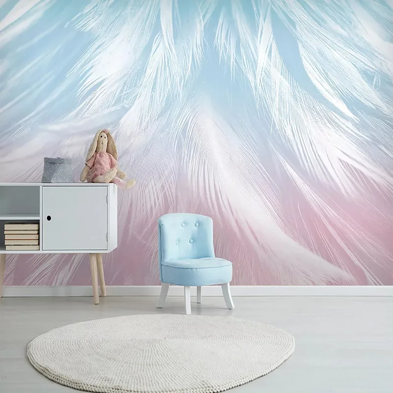 Пользовательские Настенные обои 3D Мода Ручная роспись перо текстура искусство