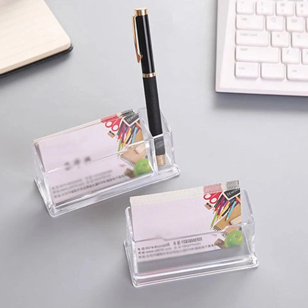 

Plastic Clear Business Card Holder Display Stand Desk Desktop Countertop Business Card Holder Desk Shelf Box