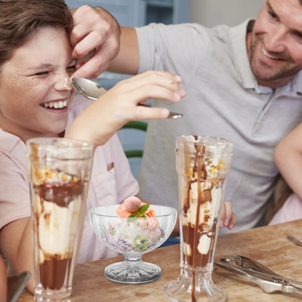 

3Pcs 180ml Decorative Transparent Dessert Bowls Ice Cream Bowl Cup Party Favor