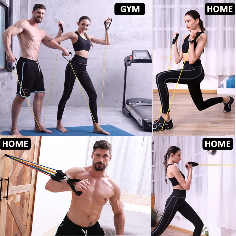 Набор эспандеров Zacro 11 шт. тренировочные трубы для кроссфита йоги эластичные