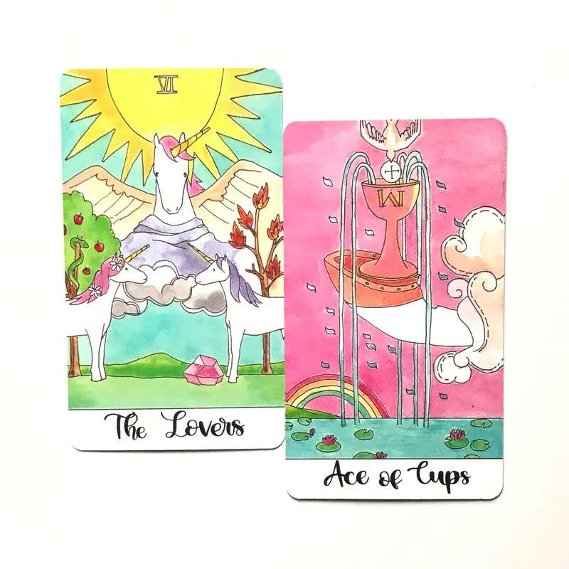 

2021 78Cards Crystal Unicorn Tarot Cards Guidance Divination Fate Oracle Tarot Deck Board Game anime tarot cards