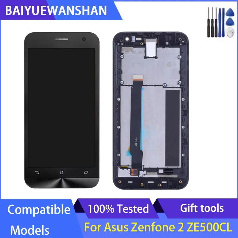 

5.0" For Asus ZenFone 2 ZE500CL LCD Display Screen Touch Panel Digitizer With Frame Assembly Replacement