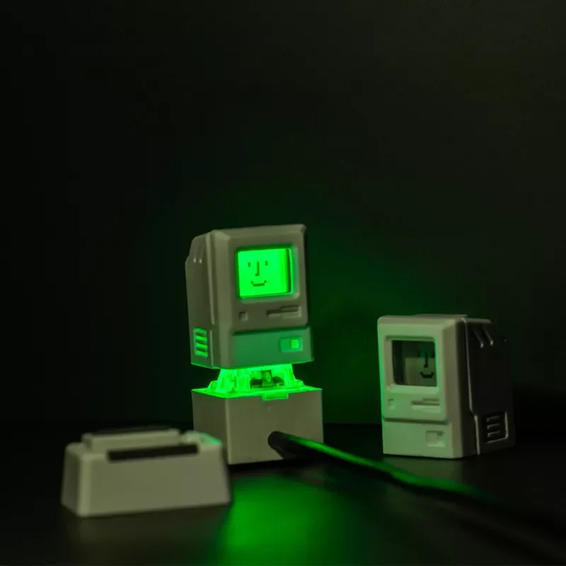 

Mac Macintosh Shape Retro Computer Personality Light-transmitting Keycap 2PCS Mechanical Keyboard Keycap ESC Key + 1.5U Tab Key