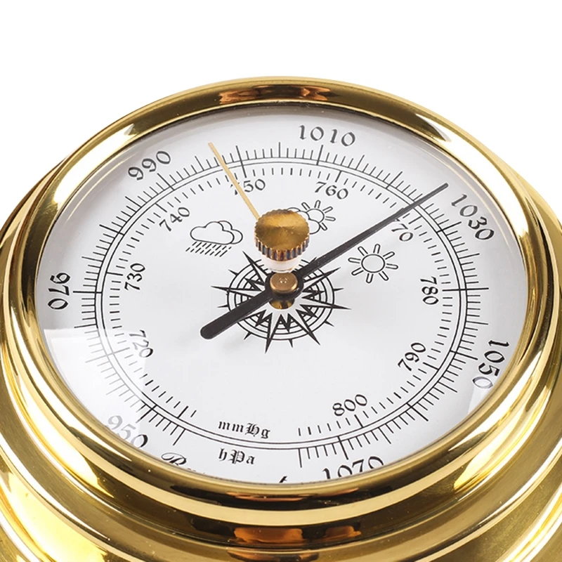 

4pcs Thermometer Hygrometer Barometer Watch Clock Copper Shell Weather Station Y5JC