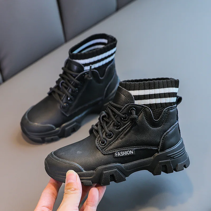 Детская обувь осень 2020 модная новинка Детские армейские ботинки из натуральной