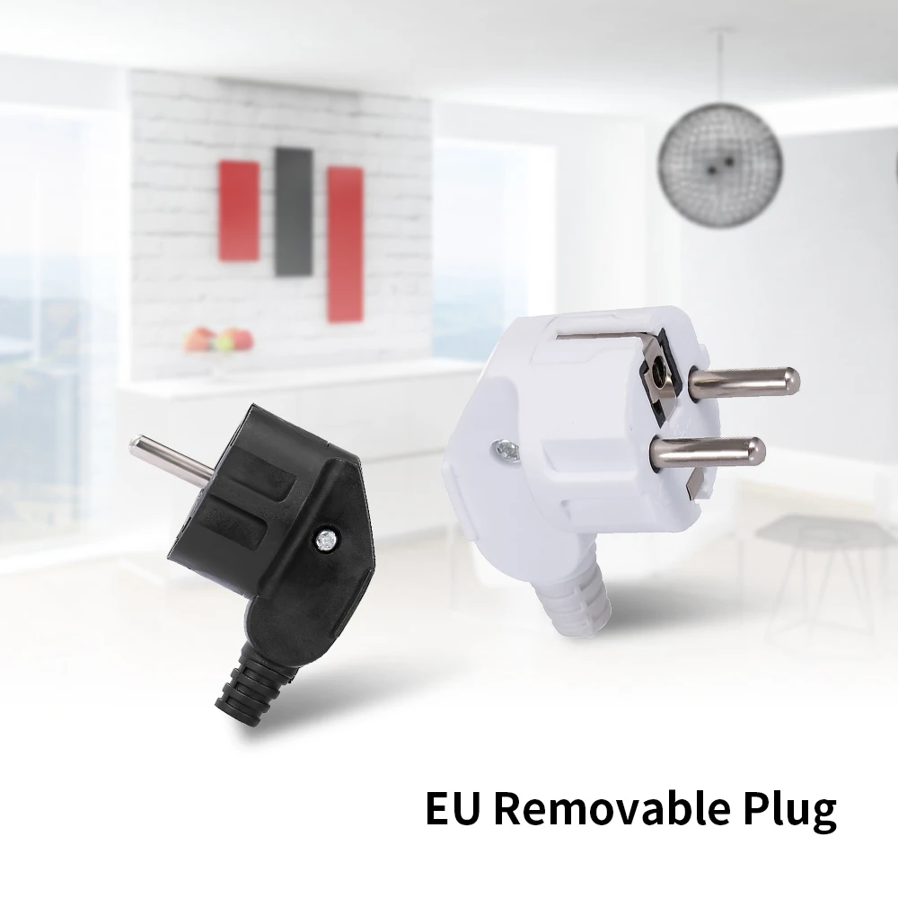 16A ЕС съемный штекер круглый штырь немецкий стандарт изогнутый для Xiaomi роутер