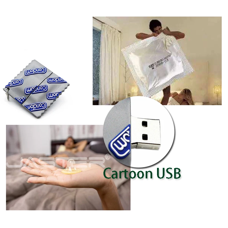 Резиновый флеш накопитель JASTER в виде презерватива 8 ГБ 16 32 usb 2 0 100%|USB