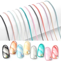 2021 new nail chain jewelry stickers for art decoration fashion 12 color metal nails accessories for manicure design