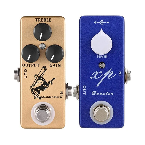 

MOSKY Horse Guitar Effect Pedal Overdrive Guitar Pedal Full Metal Shell True Bypass Guitar Parts Gold & Mosky XP Booster Guitar