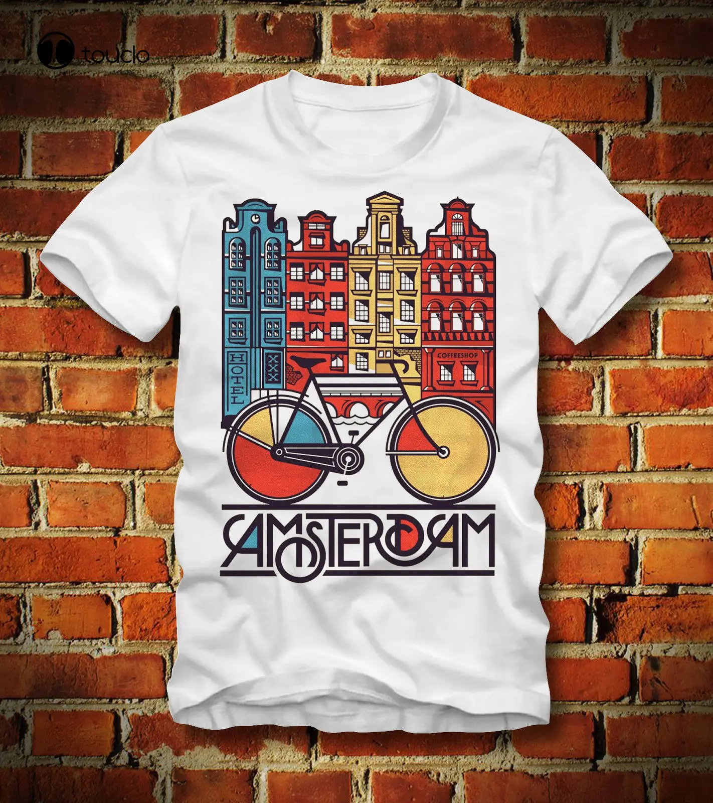 

New Summer Tee Shirt Funny T Shirt Amsterdam Bicycle Coffee Shop Canal Kanal Fixed Gear Gracht Custom T-Shirt Fashion Funny New