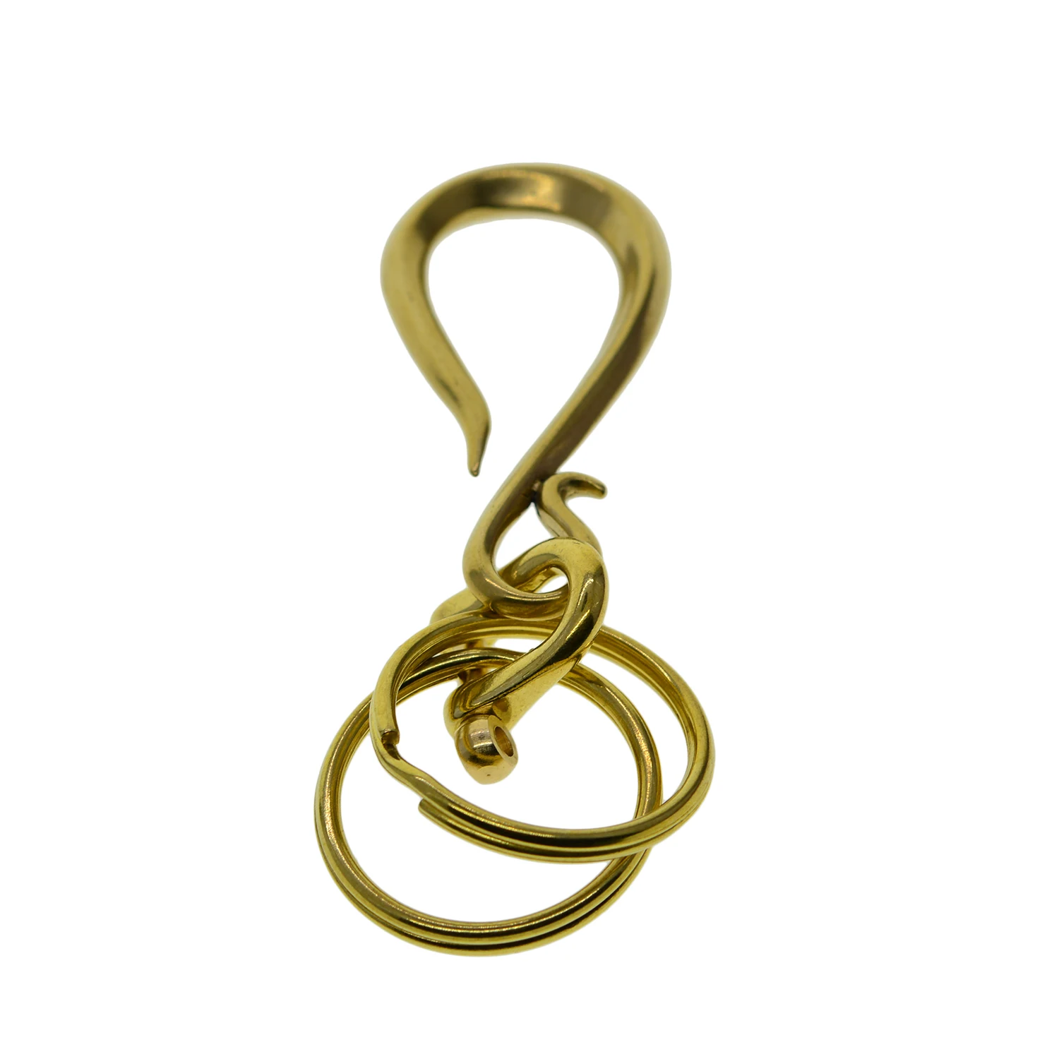 Тонкая ручная работа латунь японский крючок S крюк со скобой ремень зажим Брелок