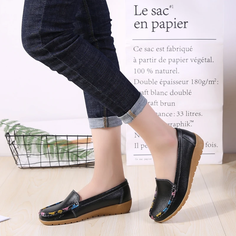 2020 Autumn Women Flats Shoes Women Slip on White Flat Loafers Shoes Ladies Ballet Flats Female Oxfords Boat Shoes