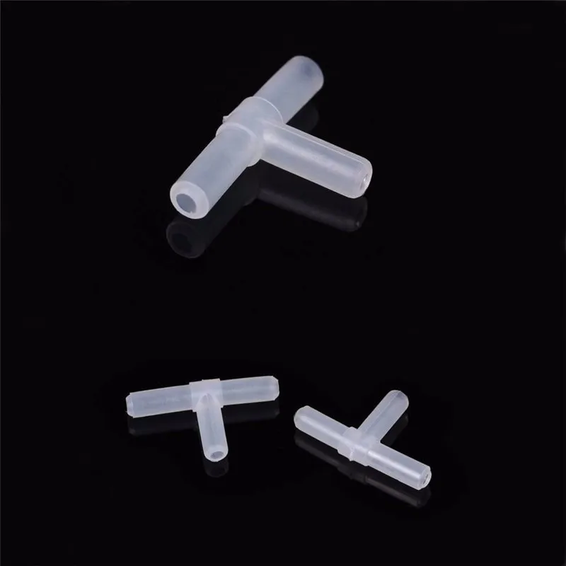 4mm Plastic T Shape Tee 3 Way Hose Joints Fish Tank Aquarium Air Pump Tubing Connectors Accessories Supplies | Дом и сад