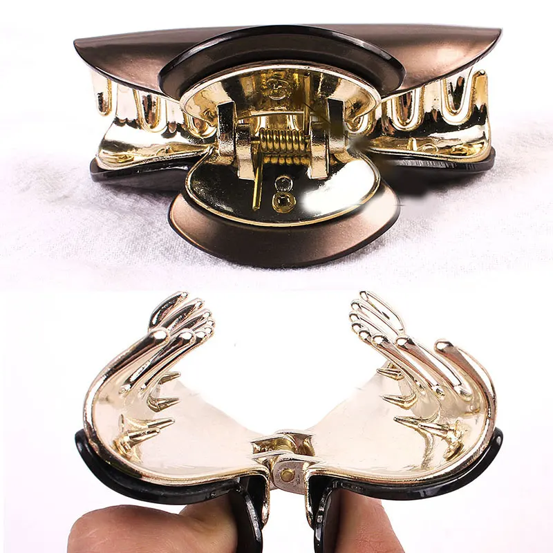 Большой коготь волос Блестящий акриловый зажим для заколка со стразами