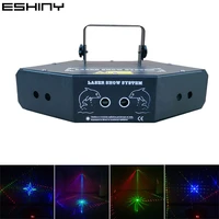 eshiny 6 eyes 60 patterns rgb laser lines beam stage dj light dance bar projector dmx512 party effect lights system show g13n7