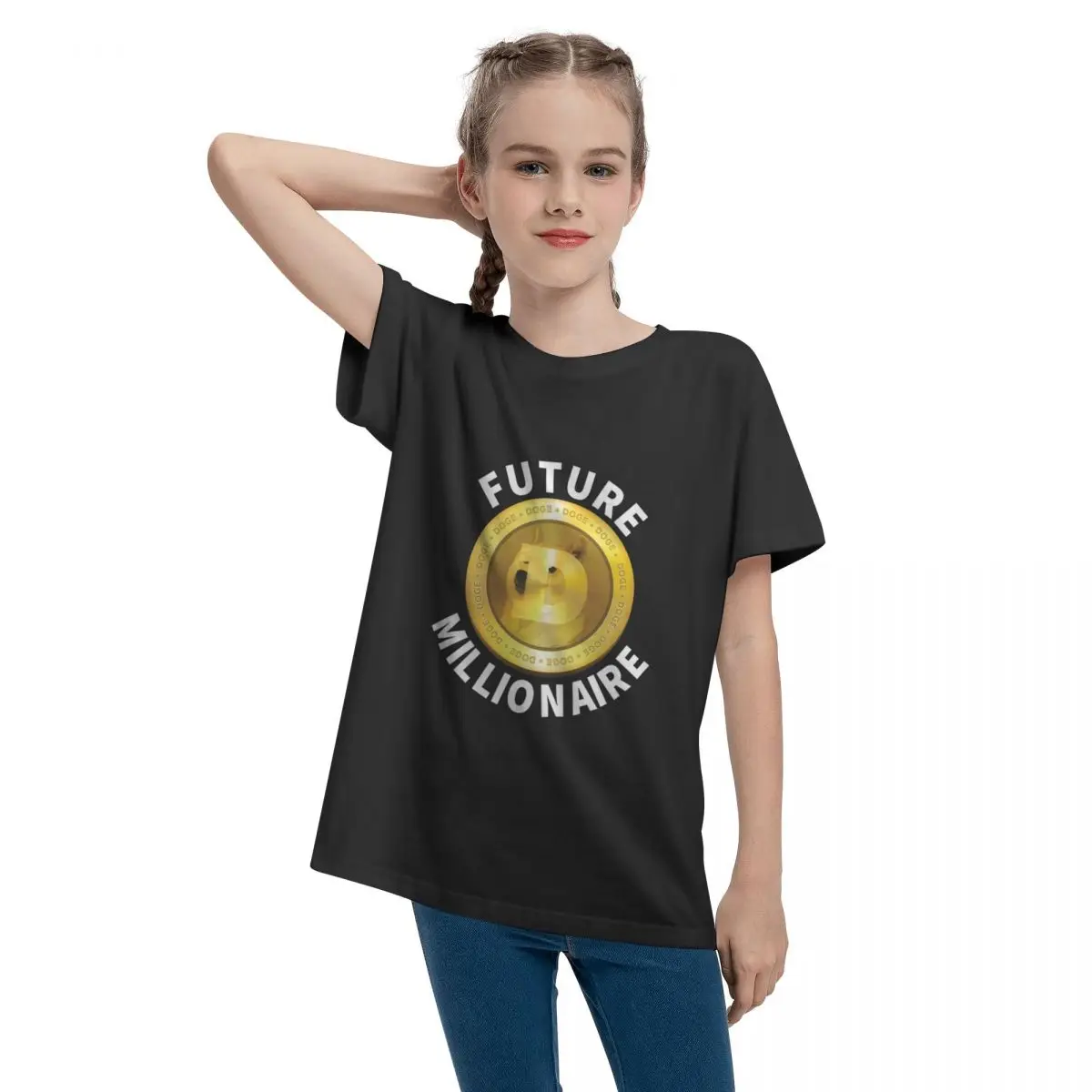 

Future Millionaire Dogecoin Crypto Teenage T-shirt Unisex Comfortable Fashion Summer Tops 100% Cotton