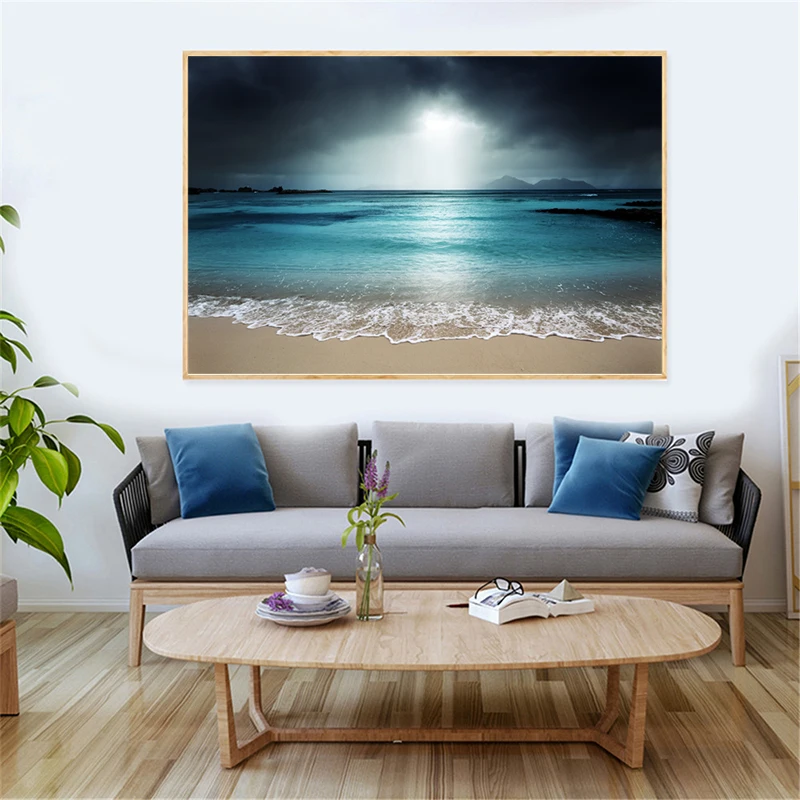 

Beach Sky Island Storm Wall Art Canvas Poster And Print Canvas Painting Decorative Picture Modern Living Room Home Decor Artwork