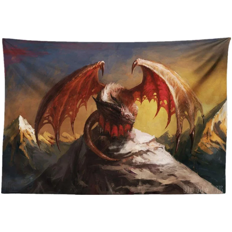 

Malicious Dragon On Mountain Peaks Reflecting His Next Move Beast By Ho Me Lili Tapestry For Room Dorm