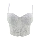 Топ женский кружевной с вышивкой, повседневный укороченный топ с бюстгальтером-Бралетт с чашками пуш-ап, пикантная одежда, на лето