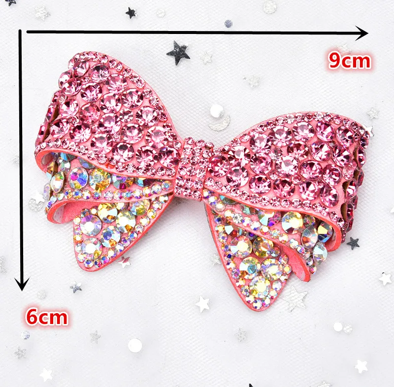 Высокое качество 1 шт. розовый кристалл AB Лук Стразы аппликация бабочки пакеты