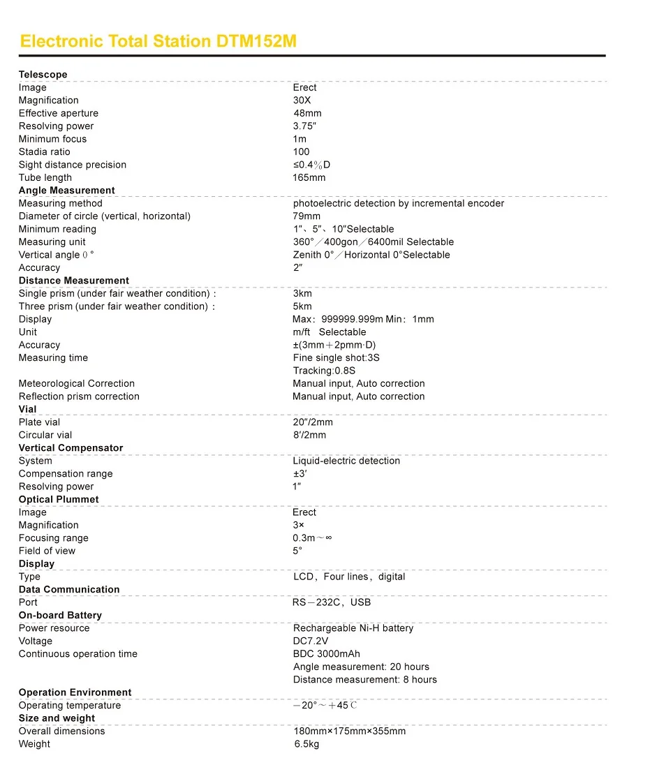 Горячая продажа низкая цена Профессиональное геодезическое оборудование DTM152