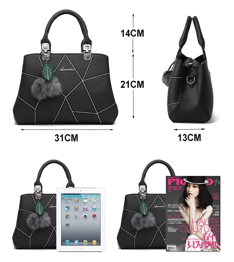 3Pcs/Set Bags For Women Handbag PU Leather Shoulder Bags Casual Tote Tassel Top Handle Designer Bag Composite Messenger Bag