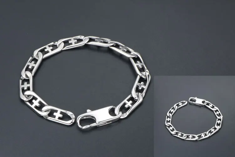 Браслет из нержавеющей стали с вырезами ширина 8 1 мм Длина дюймов мужские и